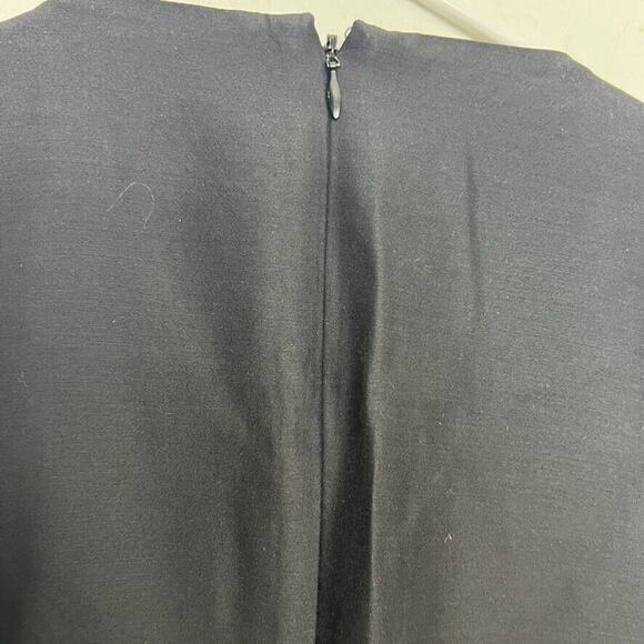 Co Dress Womens M Black Midi Long Sleeve Wool Cashmere Silk Pleated Pockets Zip - Picture 9 of 9